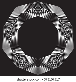 Decorative items to decorate your work. Vector design elements. Vector graphic elements for design. Geometric fashion black-white pattern. Black and white optical illusion
