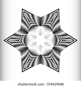 Decorative items to decorate your work. Vector design elements. Vector graphic elements for design. Geometric fashion pattern.  Vector round pattern. Black and white optical illusion