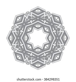 Decorative items to decorate your work. Vector design elements. Vector graphic black-white elements for design. Geometric fashion pattern.  The round pattern.