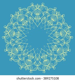 Decorative items to decorate your work. For the design and decoration background, packaging, fabrics, textiles. Abstract circular pattern mandala.