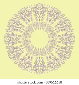 Decorative items to decorate your work. For the design and decoration background, packaging, fabrics, textiles. Abstract circular pattern mandala.