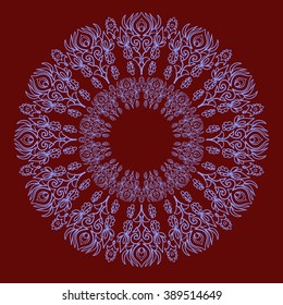 Decorative items to decorate your work. For the design and decoration background, packaging, fabrics, textiles. Abstract circular pattern mandala.