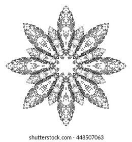 Decorative items to decorate your work. Vector design elements. Vector graphic black-white elements for design. Geometric fashion pattern. The circular pattern.