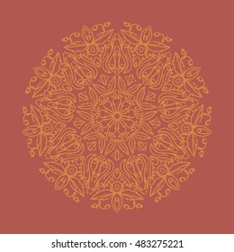 Decorative items to decorate your work. For the design and decoration background, packaging, fabrics, 
textiles. Abstract circular pattern mandala.