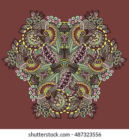 Decorative items to decorate your work. For the design and decoration background, packaging, fabrics, 
textiles. Abstract circular pattern mandala.