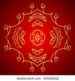 Decorative items to decorate your work. For the design and decoration background, packaging, fabrics, 
textiles. Abstract circular pattern mandala.