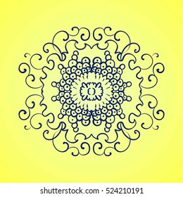 Decorative items to decorate your work. For the design and decoration background, packaging, fabrics, textiles. Abstract circular pattern mandala.