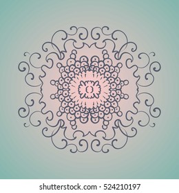 Decorative items to decorate your work. For the design and decoration background, packaging, fabrics, 
textiles. Abstract circular pattern mandala.