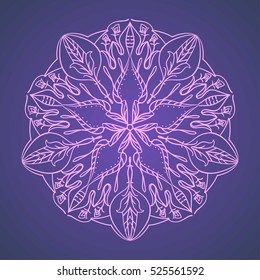 Decorative items to decorate your work. For the design and decoration background, packaging, fabrics, 
textiles. Abstract circular pattern mandala.