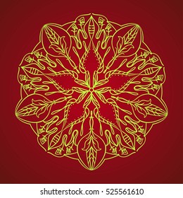 Decorative items to decorate your work. For the design and decoration background, packaging, fabrics, 
textiles. Abstract circular pattern mandala.