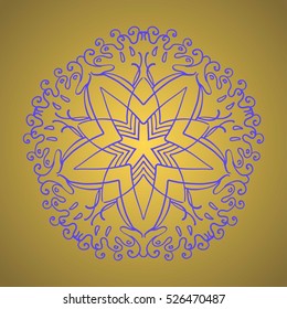 Decorative items to decorate your work. For the design and decoration background, packaging, fabrics, textiles. Abstract circular pattern mandala.