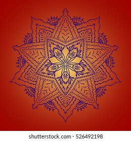 Decorative items to decorate your work. For the design and decoration background, packaging, fabrics, textiles. Abstract circular pattern mandala.