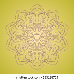 Decorative items to decorate your work. For the design and decoration background, packaging, fabrics, textiles. Abstract circular pattern mandala.