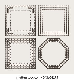 Decorative items to decorate your work. Vector monochrome elements. Vector graphic elements for design. Geometric fashion pattern. Vector frame set.