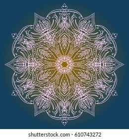 Decorative items to decorate your work. For the design and decoration background, packaging, fabrics, textiles. Abstract circular pattern mandala.