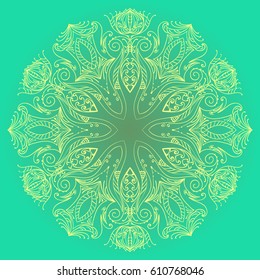 Decorative items to decorate your work. For the design and decoration background, packaging, fabrics, textiles. Abstract circular pattern mandala.