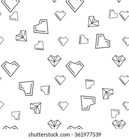 Decorative items heart pattern for Valentine's Day, to design greeting cards, invitations, made in a linear style 