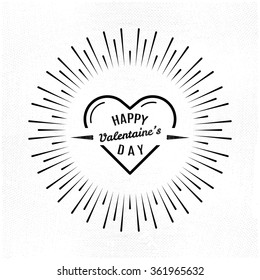 Decorative items for Valentine's Day, to design greeting cards, invitations, made in a linear style on dirty background
