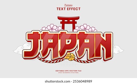 Diseño de efecto de texto editable decorativo de Japón