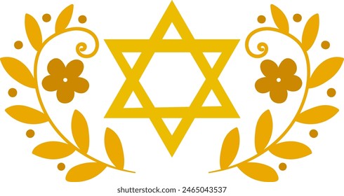 Decorative jewish floral design. Isolated vector