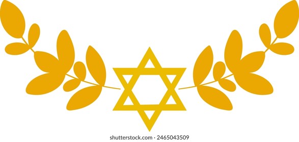 Decorative judaica golden floral design