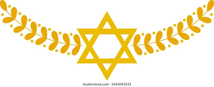 Decorative judaica golden floral design