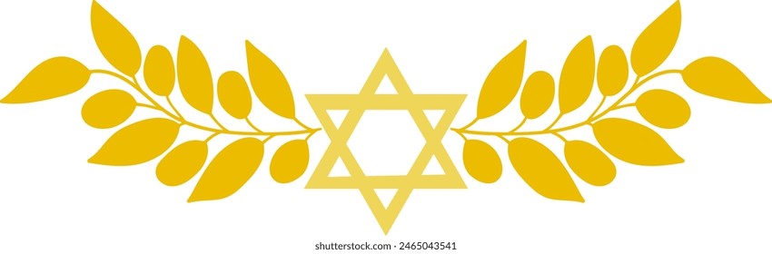 Decorative judaica golden floral design