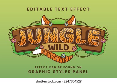 decorative jungle Font and Alphabet with tiger patterns