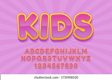 Decorative Kids Text Font Alphabet Stock Vector (royalty Free) 1735900520