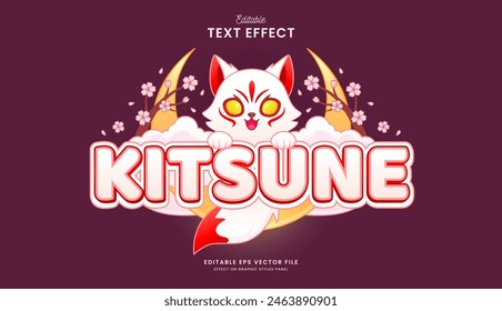 decorative kitsune editable text effect vector design