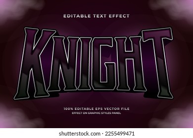 decorative knight editable text effect vector design