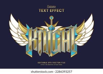 decorative knight editable text effect vector design