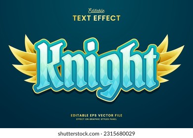 decorative knight editable text effect vector design