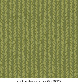 Decorative knit seamless pattern. Hand drawn endless green knitting ornament. Trendy messy knitwork texture. Vector design for cloth, backdrops, apparel, wrapping, wallpaper