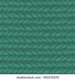 Decorative knit seamless pattern. Hand drawn endless green knitting ornament. Trendy messy knitwork texture. Vector design for cloth, backdrops, apparel, wrapping, wallpaper