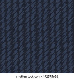 Decorative knit seamless pattern. Hand drawn endless black and blue knitting ornament. Trendy messy knitwork texture. Vector design for cloth, backdrops, apparel, wrapping, wallpaper
