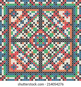Decorative knit tile, seamless pattern