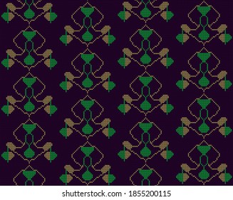 Decorative knitting seamless pattern, abstract geometry fabric print, modern wallpaper