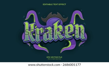 decorative kraken editable text effect design