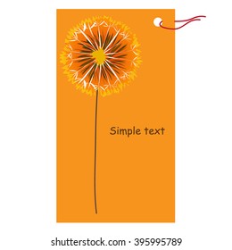 decorative label  with flower