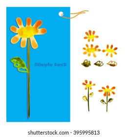 decorative label  with flower