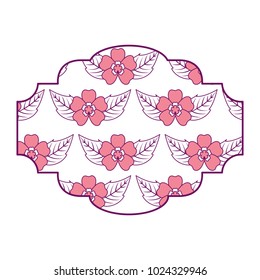 decorative label flowers pattern delicate seamless leaves