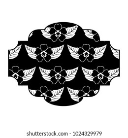 decorative label flowers pattern delicate seamless leaves