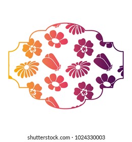 decorative label flowers pattern differents spring theme