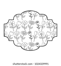 decorative label flowers petal stem spring style