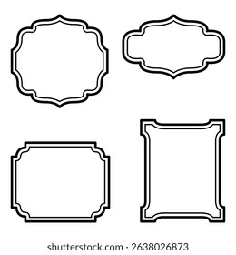 Decorative Label Frames Vector, Retro Border Design Collection.