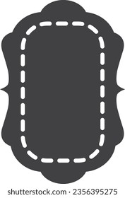 Decorative label template. Black ornate shape tag