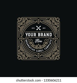 Decorative Label Template for wine, cannabis label or coffee packaging label