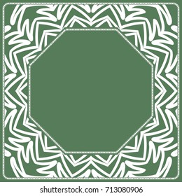decorative lace frame on green background. vector illustration