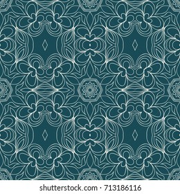decorative lace geometric seamless pattern. vector illustration